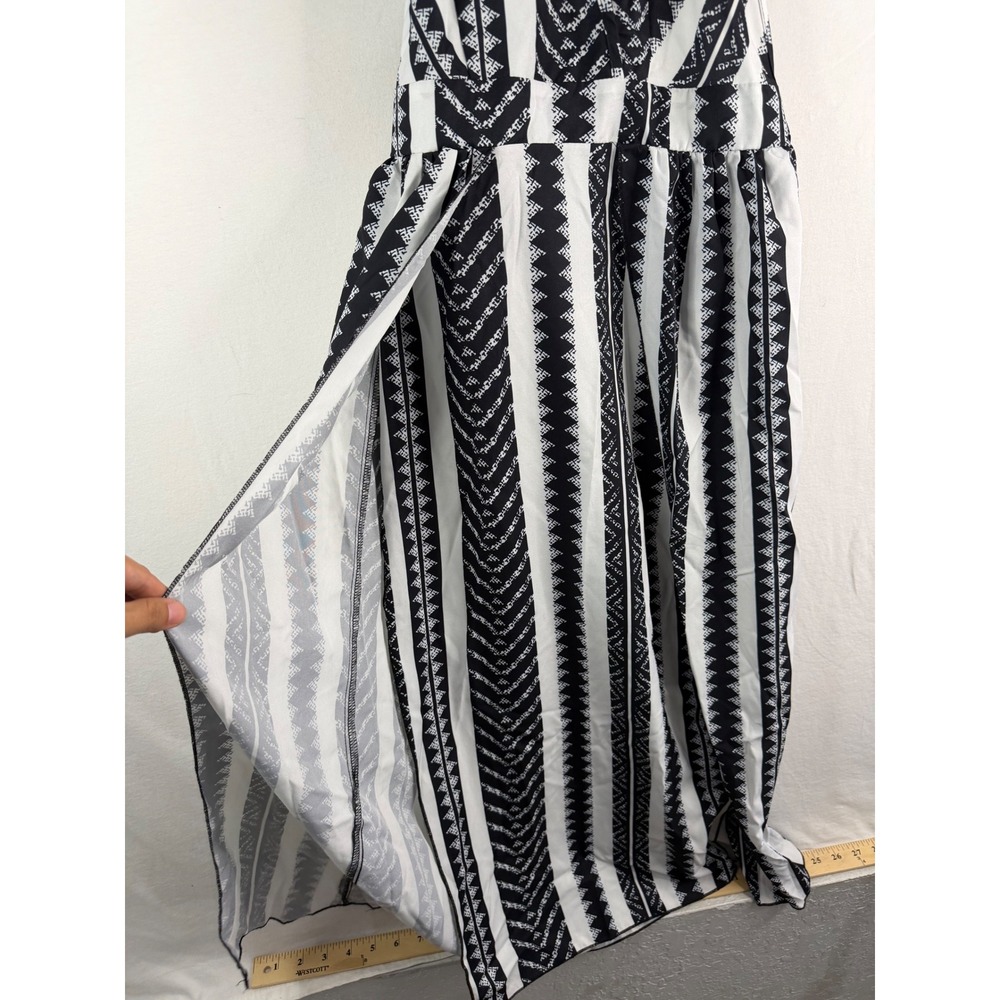 SHEIN Womens S Black White Excellent Halter Neck Tribal Striped dress - Picture 4 of 6
